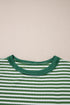 Ribbed Thermal Stripe Drop Shoulder Exposed Seam Patchwork Long Sleeve Top